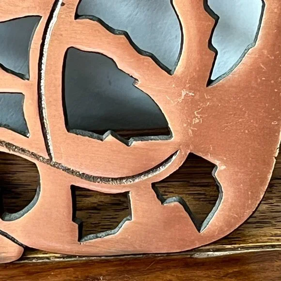 Vintage '90s ODI Cat Trivet Copper & Cast Iron Wall Hanging Hot Plate Farmhouse - Picture 11 of 11